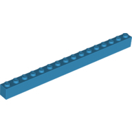 Lego kostka (kostička) 1x16, azurová tmavá (6225540)